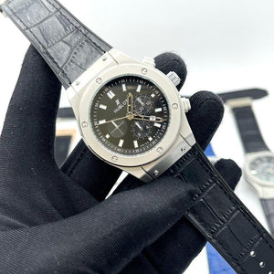 Hublot Chronograph Luxury Watch – Black Dial with Leather Strap