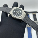 Hublot Chronograph Luxury Watch – Black Dial with Leather Strap