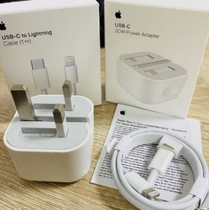 Apple Iphone USB-C 3 Pin 20W Power Adapter & Cable Complete Charger